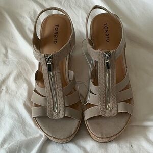 Torrid Taupe Stretch Front Zip Wedge